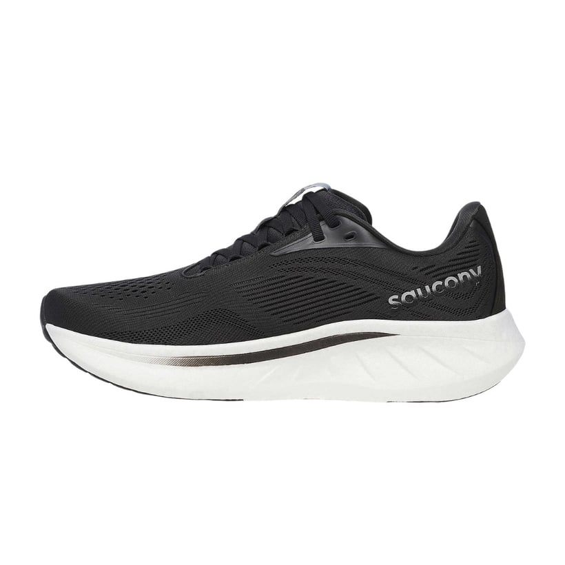 Saucony Ride 18 Shoes Black White SS25