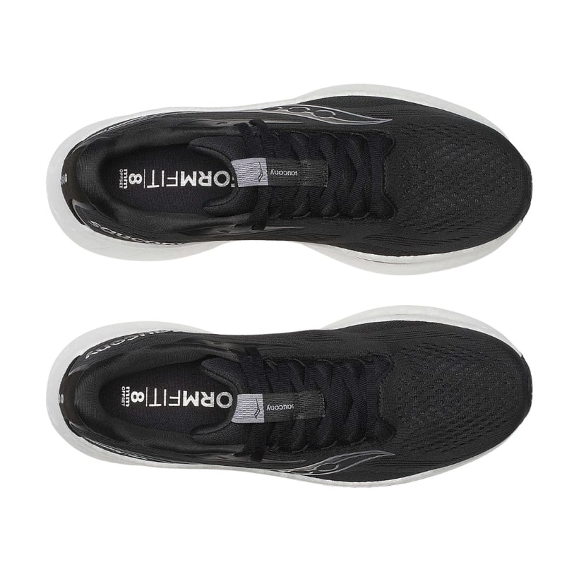 Saucony Ride 18 Shoes Black White SS25