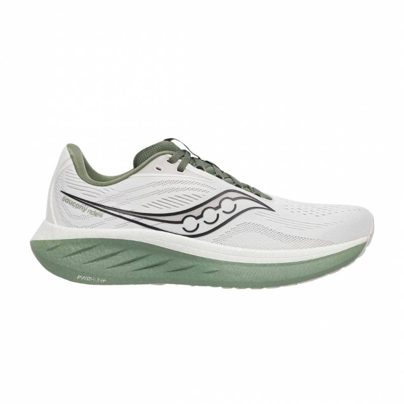 Saucony Ride 18 Schuhe Weiß Grün SS25
