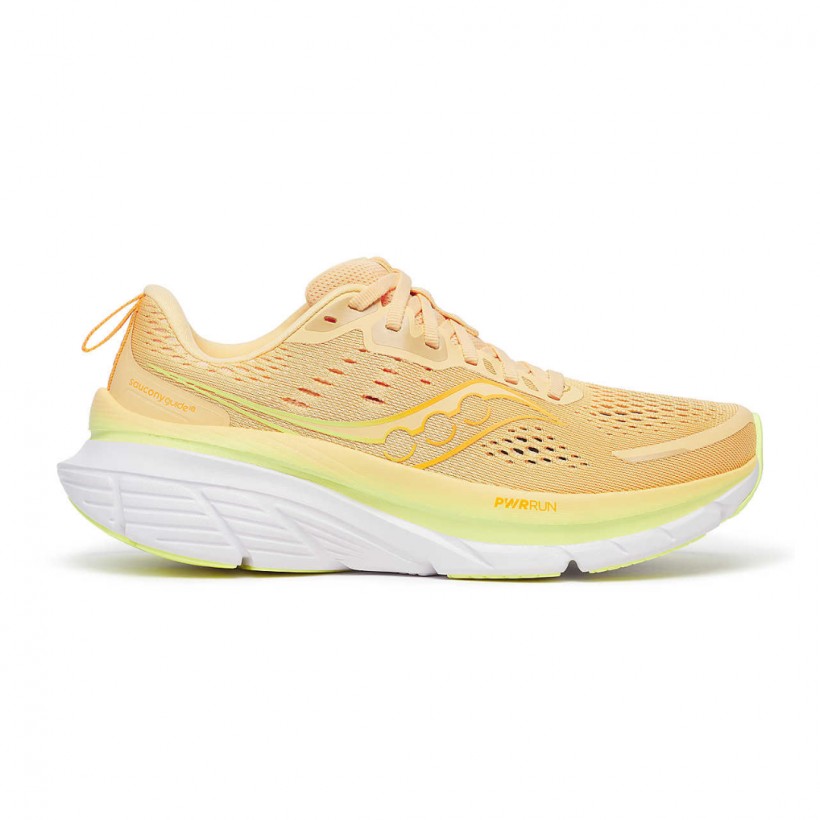 Zapatillas Saucony Guide 18 Naranja Amarillo SS25 Mujer