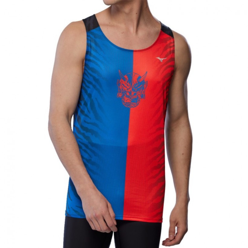 Canotta Mizuno DryAeroFlow Graphic Blu Rossa