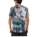 Normaal Race T-shirt Korte Mouw Grijs Zwart Groen