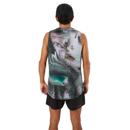 Normale Race Tank Mouwloos T-shirt Grijs Zwart Groen
