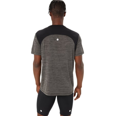Asics Road SS Top Kurzarm Grau Schwarz