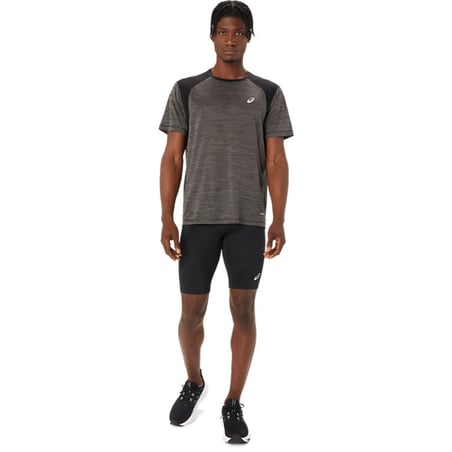 Camiseta Asics Road SS Top Manga Corta Gris Negro