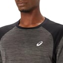 Asics Road SS Top Kurzarm Grau Schwarz