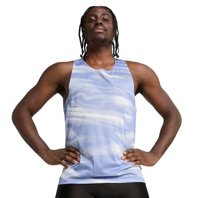 Camiseta Puma Raceday Ultraspun Sem Mangas Azul...