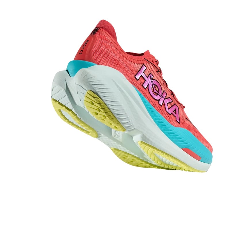 Ténis Hoka Mach X 2 Vermelho Azul SS25 Mulher