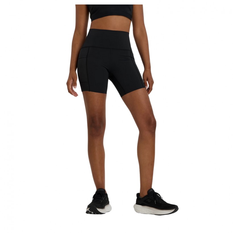 New Balance Sleek Pocket High Rise 6" Shorts Schwarz Damen