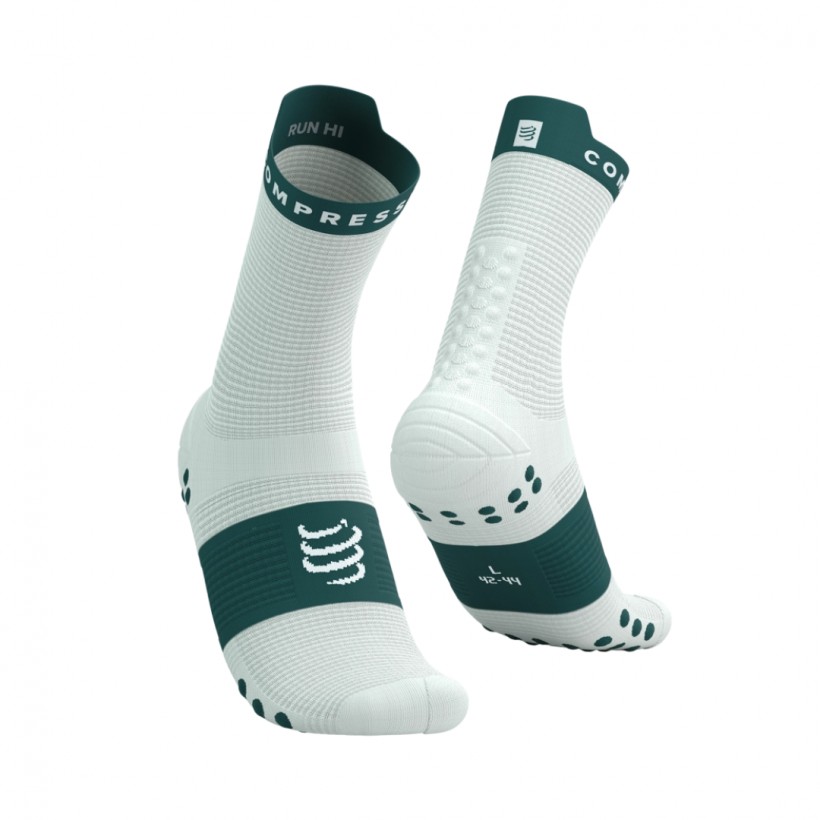 Calcetines Compressport Pro Racing V4.0 Run High Blanco Verde