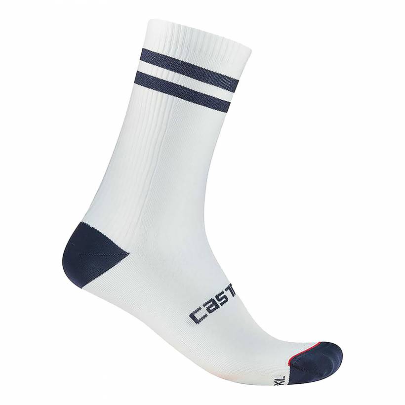 Calcetines Castelli Originale 18 Azul Belgian Blanco