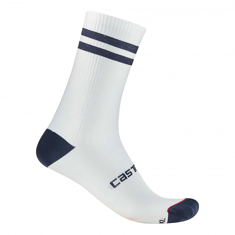 Chaussettes Castelli Originale 18 Bleu Belgian Blanc