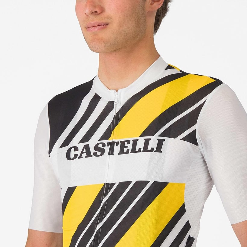 Maillot Castelli Heritage Nero Bianco Giallo
