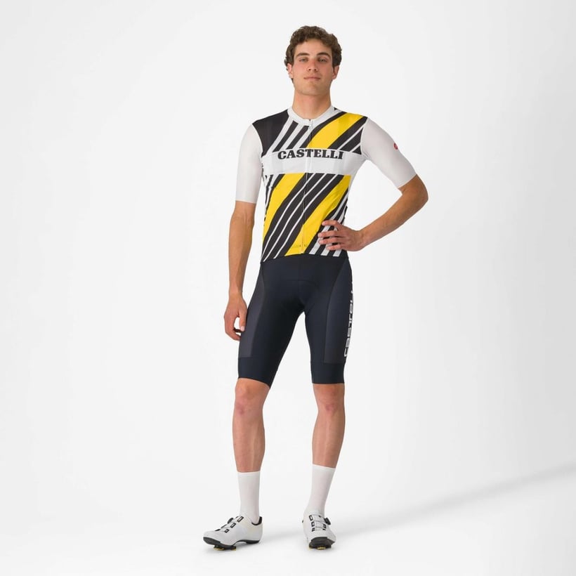 Maillot Castelli Heritage Negro Blanco Amarillo