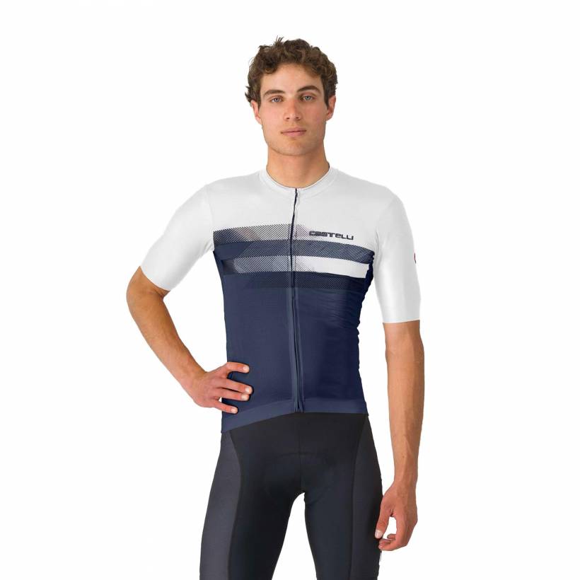 Maillot Castelli Símbolo Blu Bianco