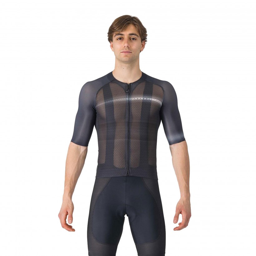 Maillot Manica Corta Castelli Climber's A/C Nero Grigio Scuro