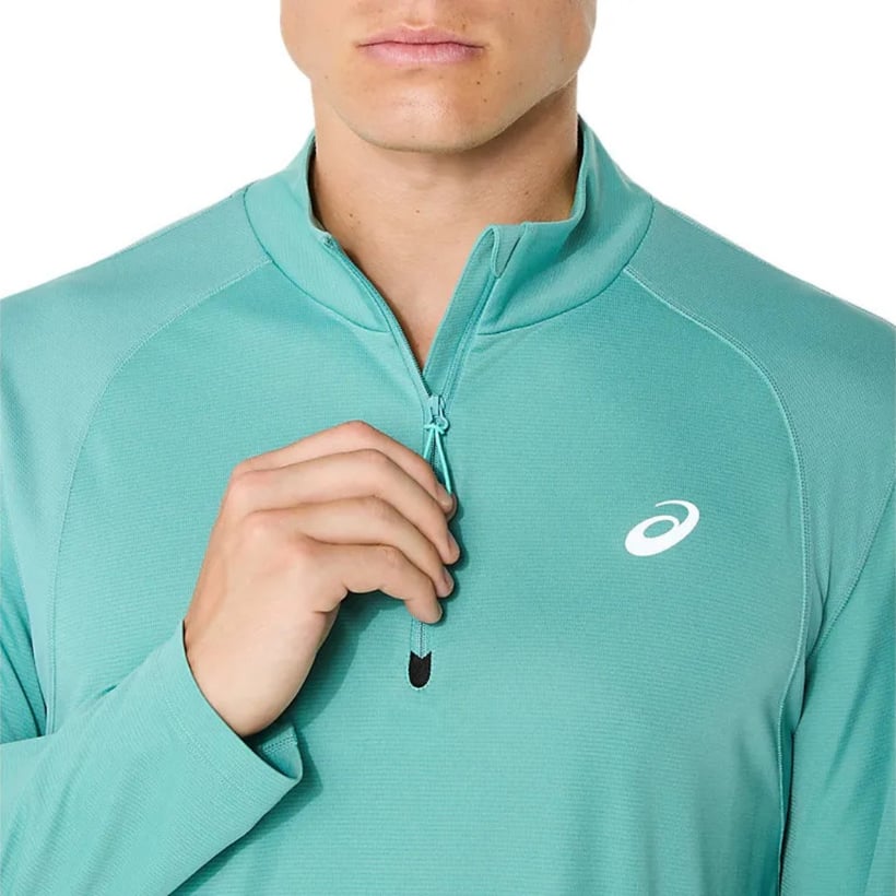 Sweat Asics Road Lite-Show 1/2 Zip Bleu Clair