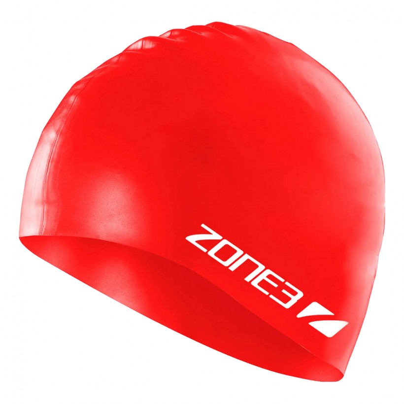 Zone3 Schwimmkappe Silikon Rot Weiß