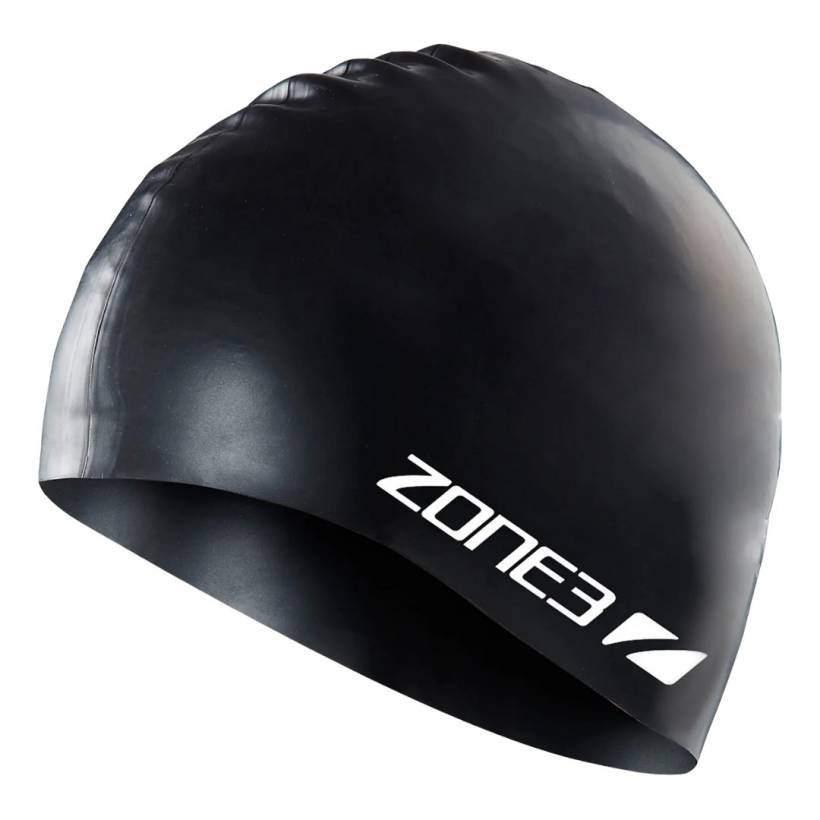 Bonnet de Natation Zone3 Silicone Noir Blanc