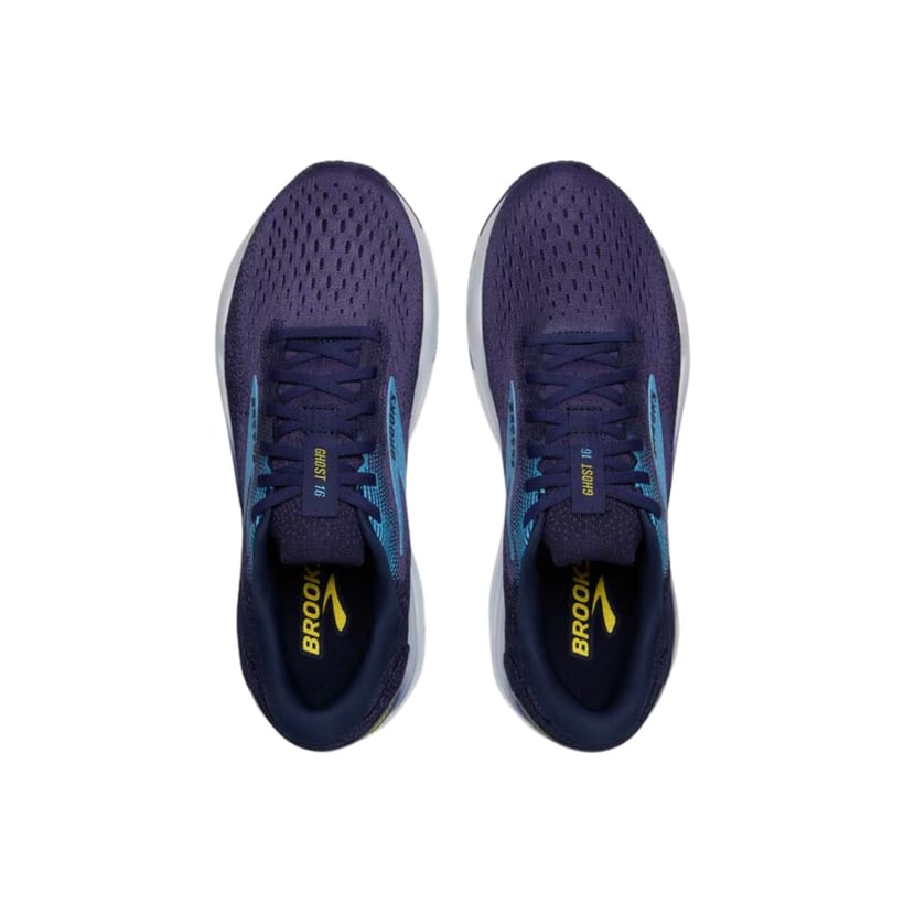 Ténis Brooks Ghost 16 Azul Amarelo SS25