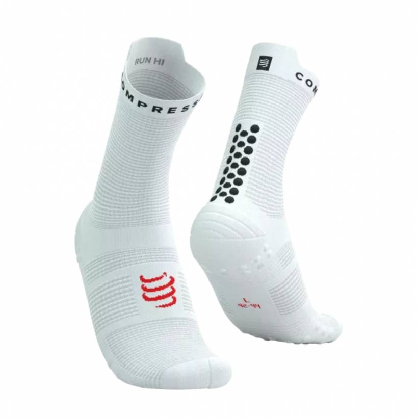 Skarpety Compressport Pro Racing V4.0 Run High Biało-Czarne