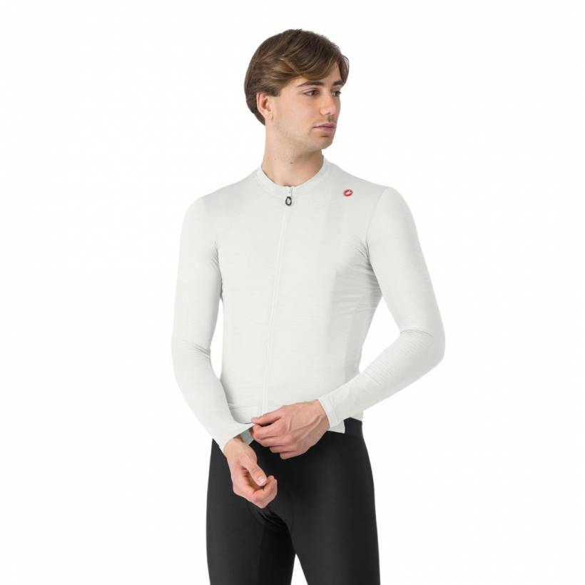 Koszulka Castelli Espresso Thermal z Długim Rękawem Biała
