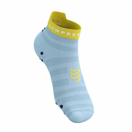 Calcetines Compressport Pro Racing v4.0 Ultralight Low Running Azul Amarillo