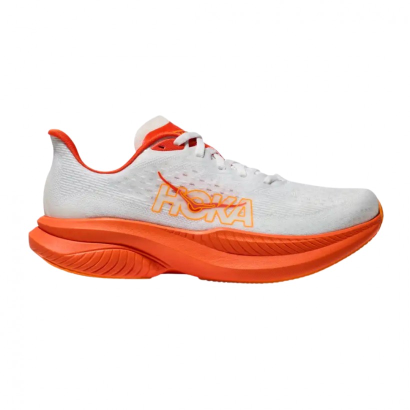 Chaussure Hoka Mach 6 Blanc Orange
