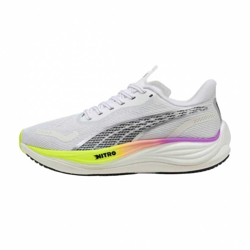 Zapatillas Puma Velocity Nitro 3 Blanco Amarillo SS25 Mujer