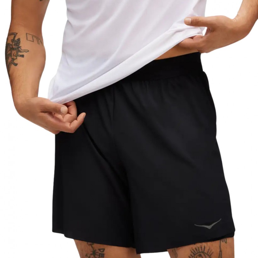 Hoka Glide 7" 2-in-1 Black Shorts