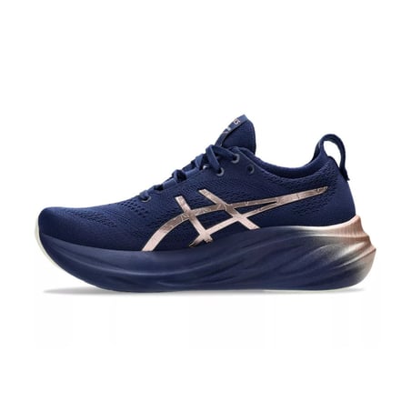 Asics Gel-Nimbus 26 Platinum Blue Gold Women Shoes