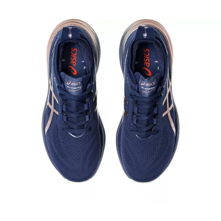 Asics Gel-Nimbus 26 Platinum Blue Gold Women Shoes