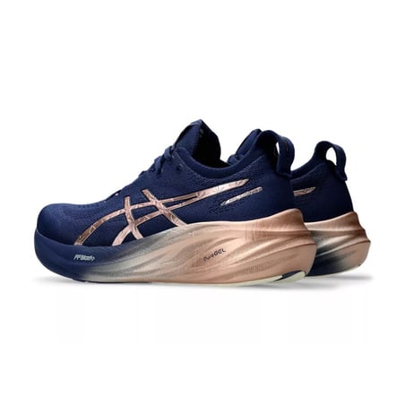 Asics Gel-Nimbus 26 Platinum Blue Gold Women Shoes
