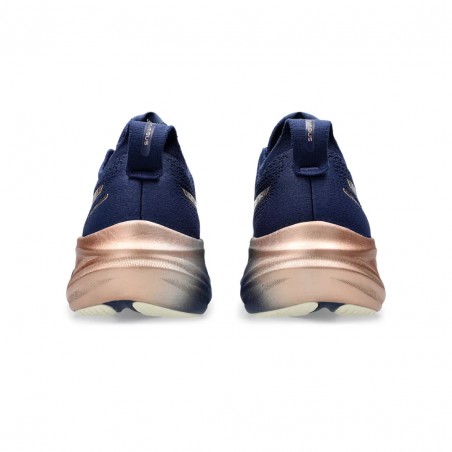 Tênis Asics Gel-Nimbus 26 Platinum Azul Dourado Mulher