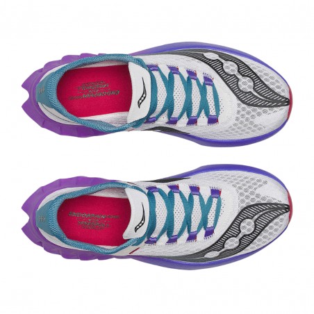 Tênis Saucony Endorphin Pro 4 Branco Roxo SS25 Feminino