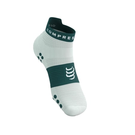 Meias Compressport Pro Racing v4.0 Run Low Branco Verde