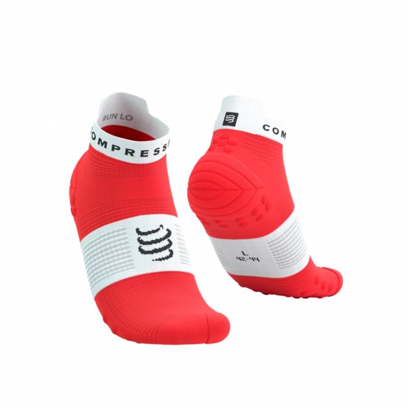 Calcetines Compressport Pro Racing v4.0 Run Low Rojo Blanco