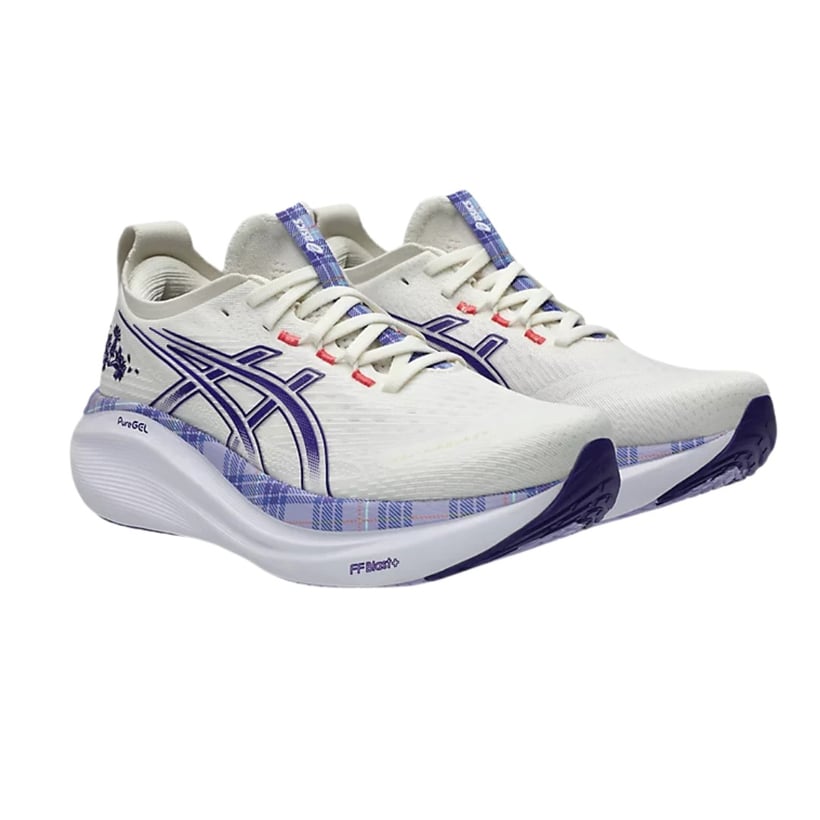 Asics Gel-Nimbus 27 Shoes by Eilish McColgan White Purple SS25 Women