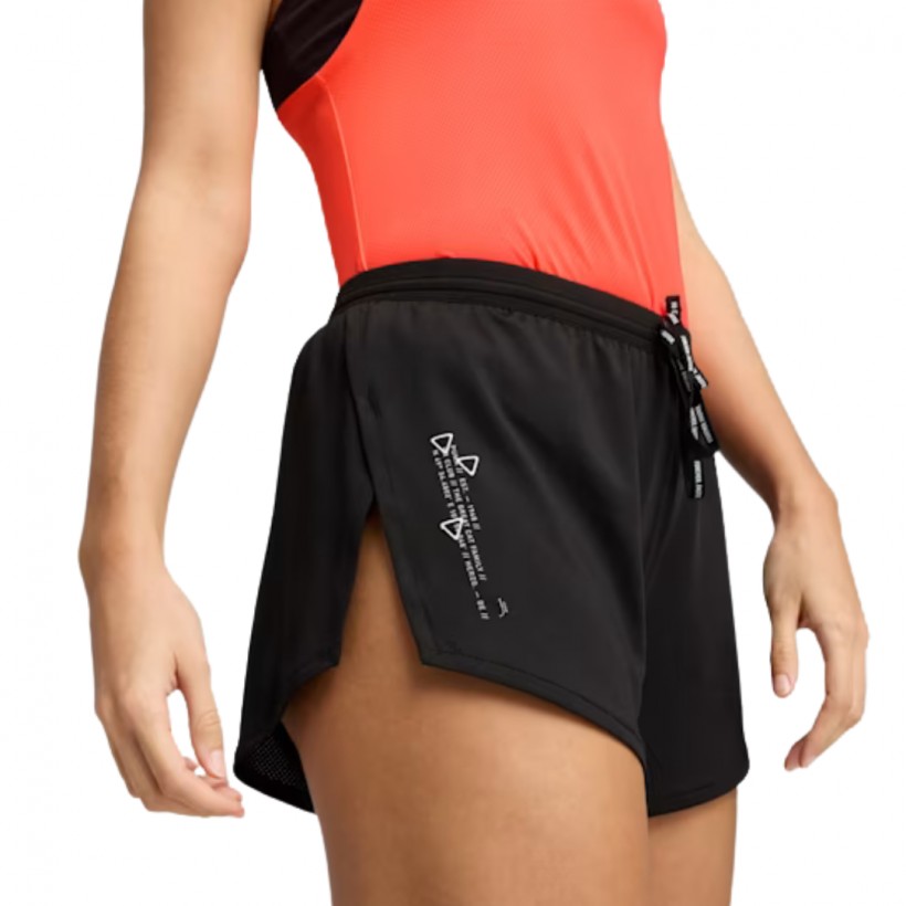 PUMA Run Knit 3 Split Shorts Black Women