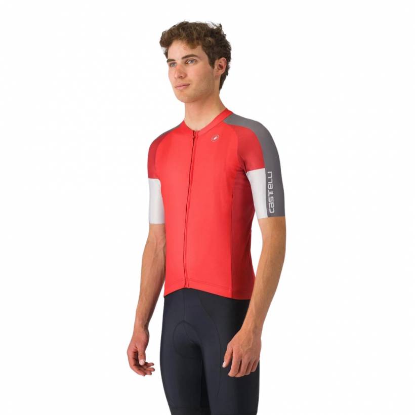 Castelli Entrata 6 Short Sleeve Jersey Red Gray