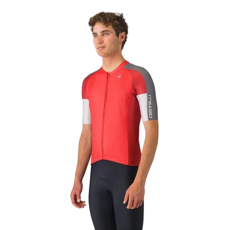 Castelli Entrata 6 Short Sleeve Jersey Red Gray