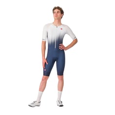 Tritraje Castelli Core Corto Blu Bianco