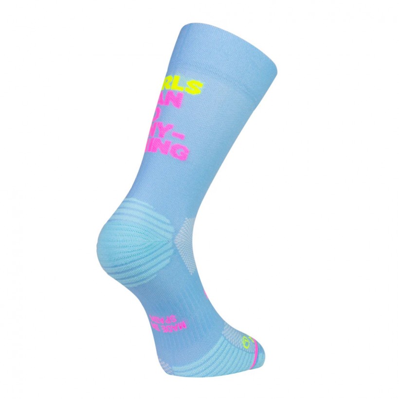 Chaussettes Sporcks Girls Can Do Bleu Rose Jaune