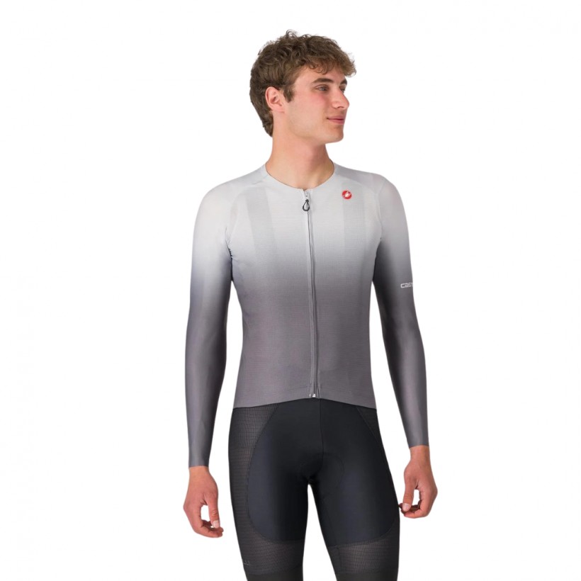 Maillot Castelli UPF Manga Larga Gris Plata