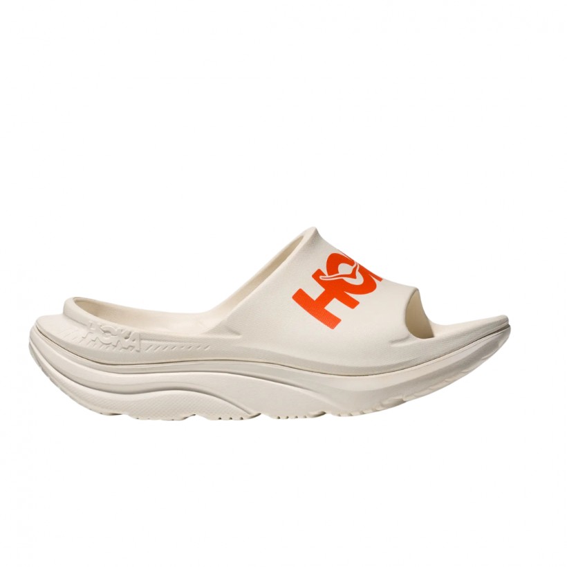 Sandalia Hoka Ora Athletic Slide Blanco Naranja Unisex