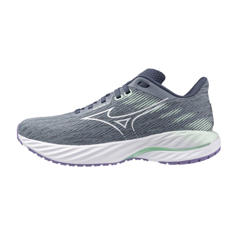 Zapatillas Mizuno Wave Inspire 21 Gris Verde SS25 Mujer