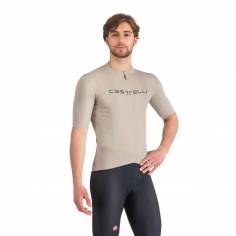 Maillot Castelli Prologo Lite Manga Curta Bege Cinza