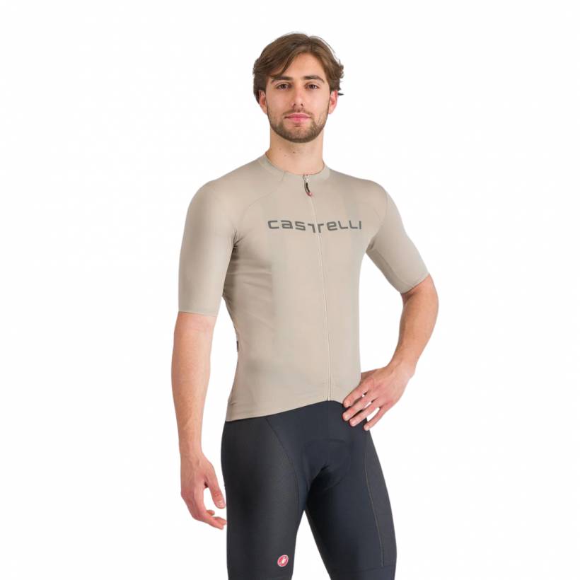 Maillot Castelli Prologo Lite Kurzarm Beige Grau