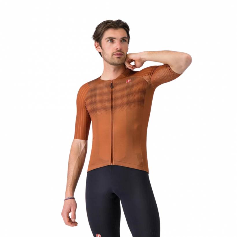 Maillot Castelli Aero Race 8S Manga Corta Marrón