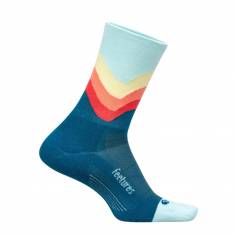 Feetures Elite Light Cushion Mini Crew Socken Blau Orange